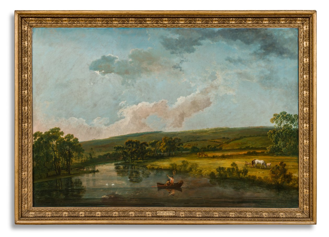 Hazel Gap, Perto de Welbeck (óleo sobre tela) de George the Elder Barret