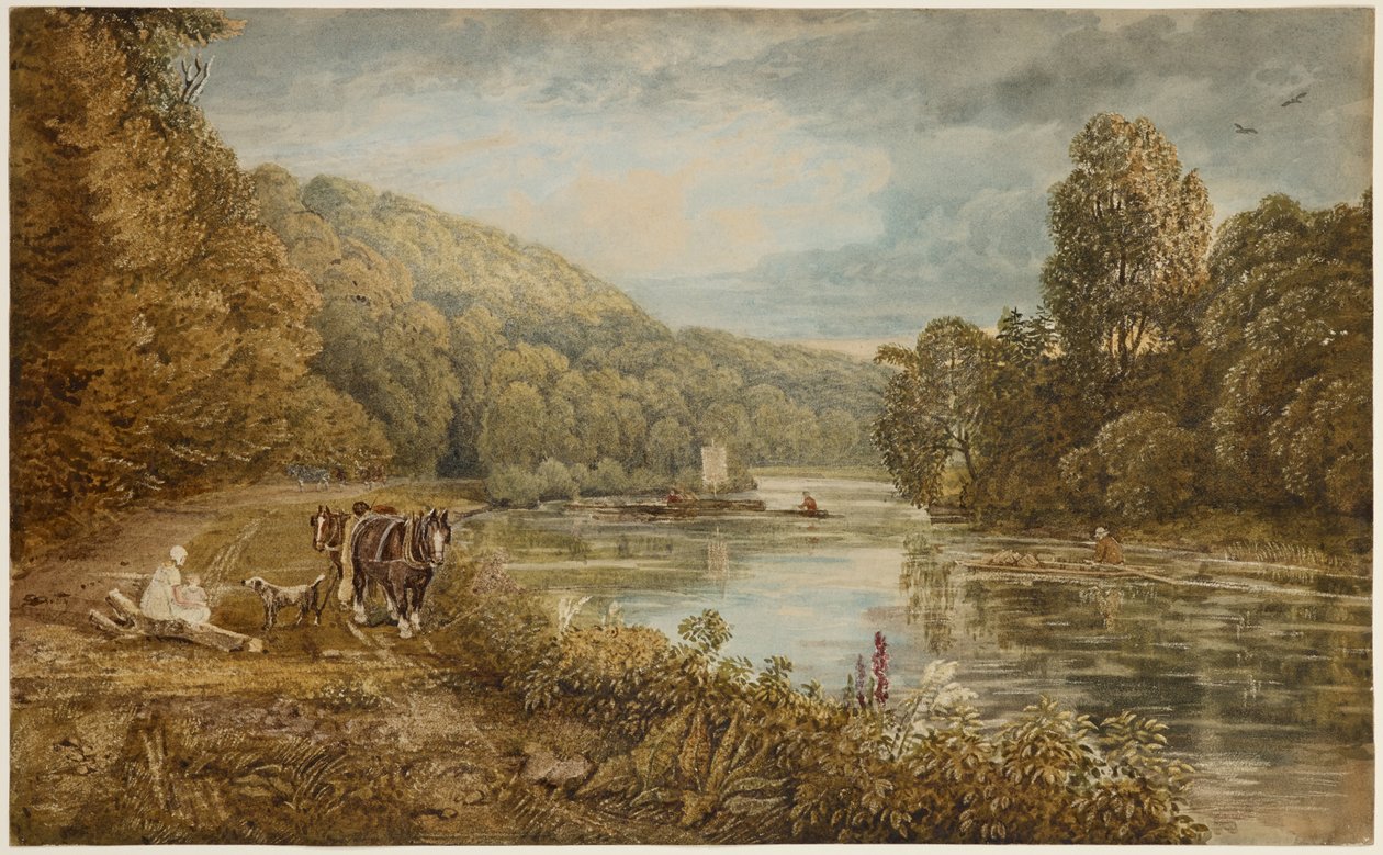 Cliveden Woods, c.1812 (aguarela sobre papel) de George the Younger Barret