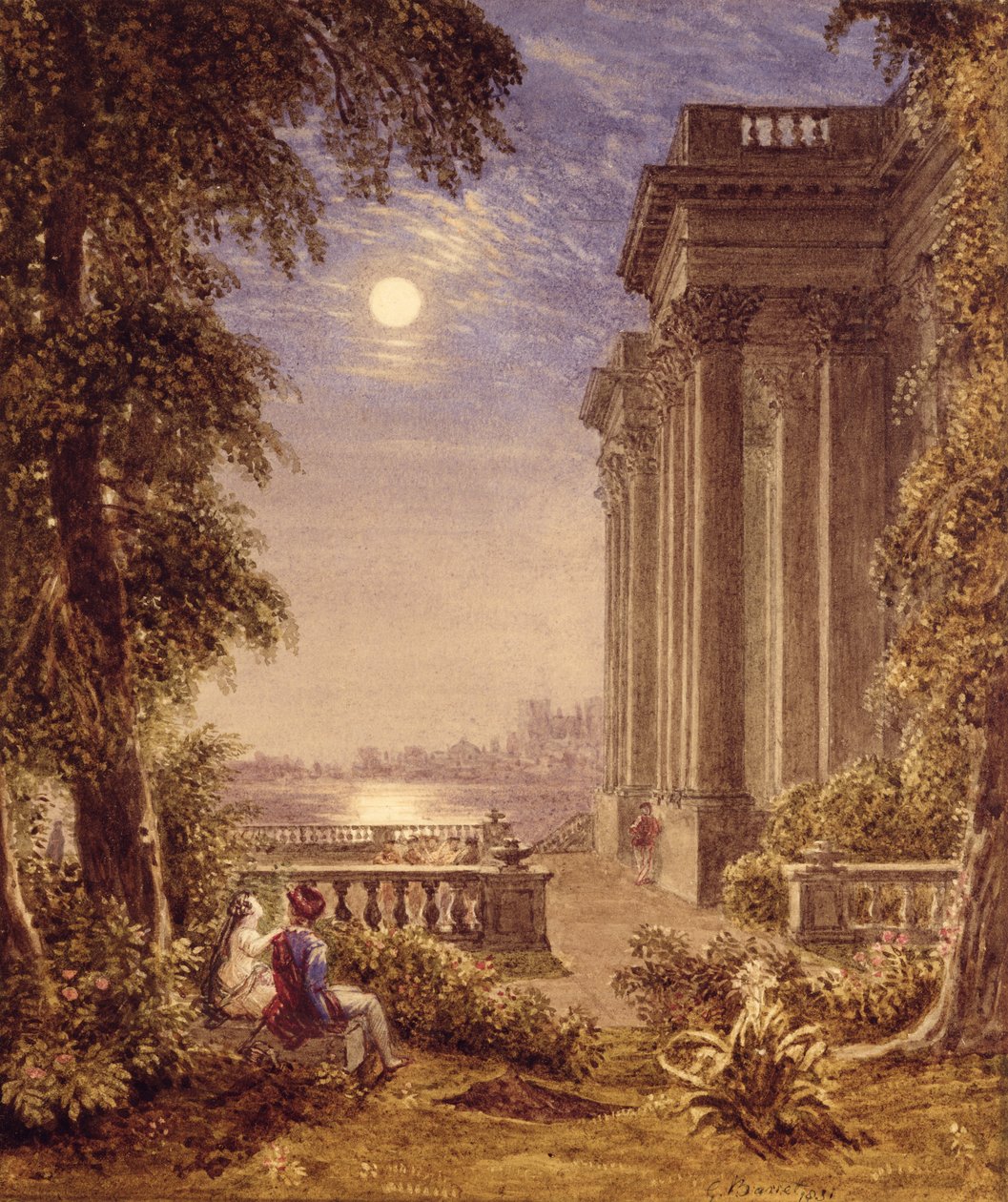 Amantes do luar, 1831 de George the Younger Barret