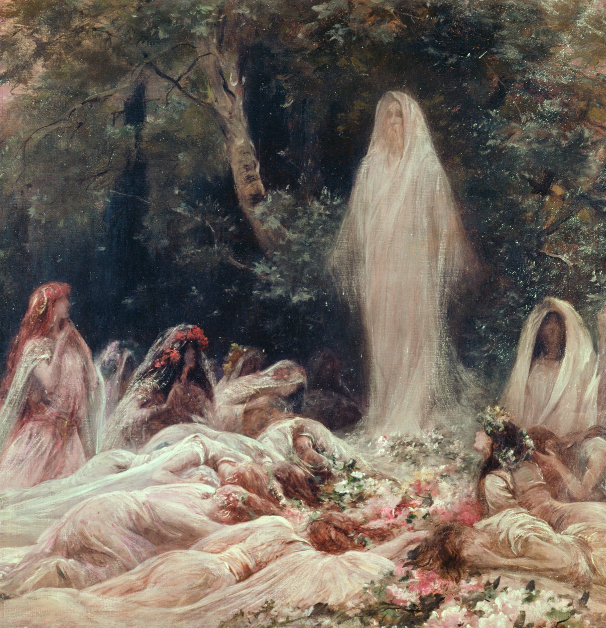 Aparição, ilustração para uma obra literária de Edmond Rostand (1868-1918) de Georges Clairin