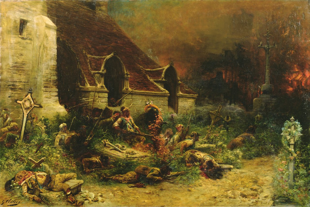 Os Chouans defendendo seus mortos, 1902 de Georges Clairin