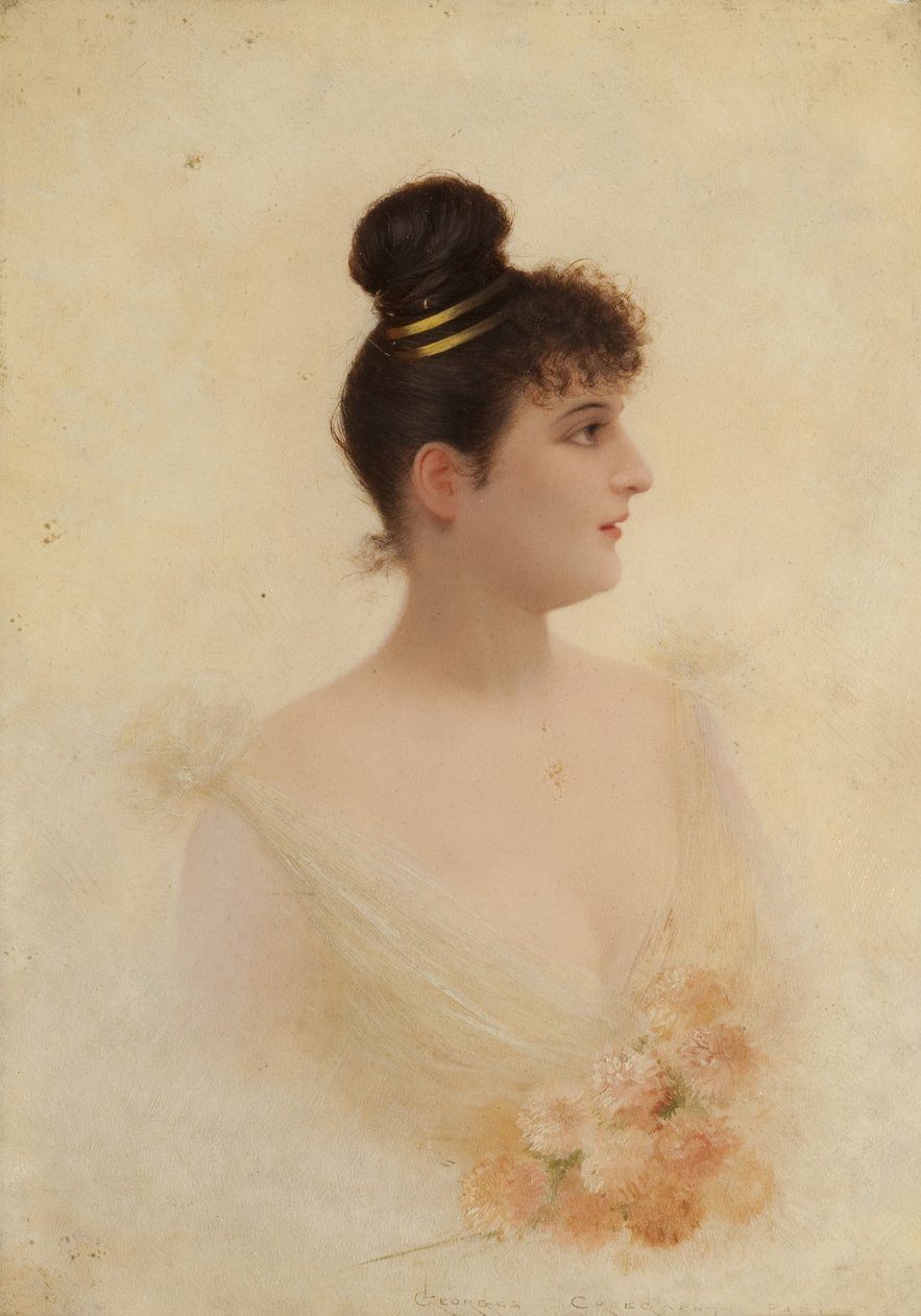 Busto Retrato de uma menina de Georges Croegaert