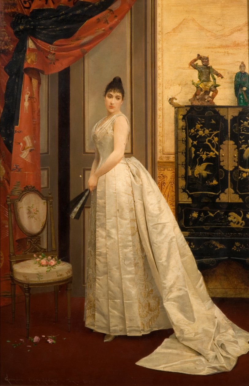 Senhora com uma fã, 1888 de Georges Croegaert