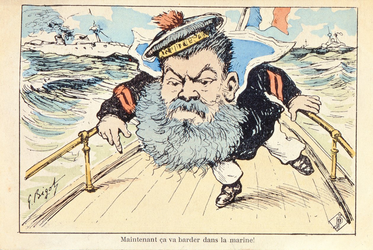 Caricatura do Ministro da Marinha, Camille Pelletan (1846-1915) de Georges Ferdinand Bigot