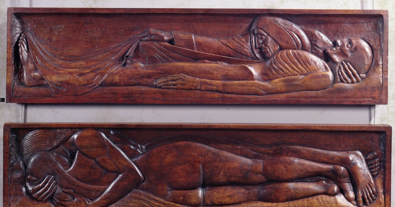 Morte, painel de cama de madeira, 1894-96 (madeira) de Georges Lacombe
