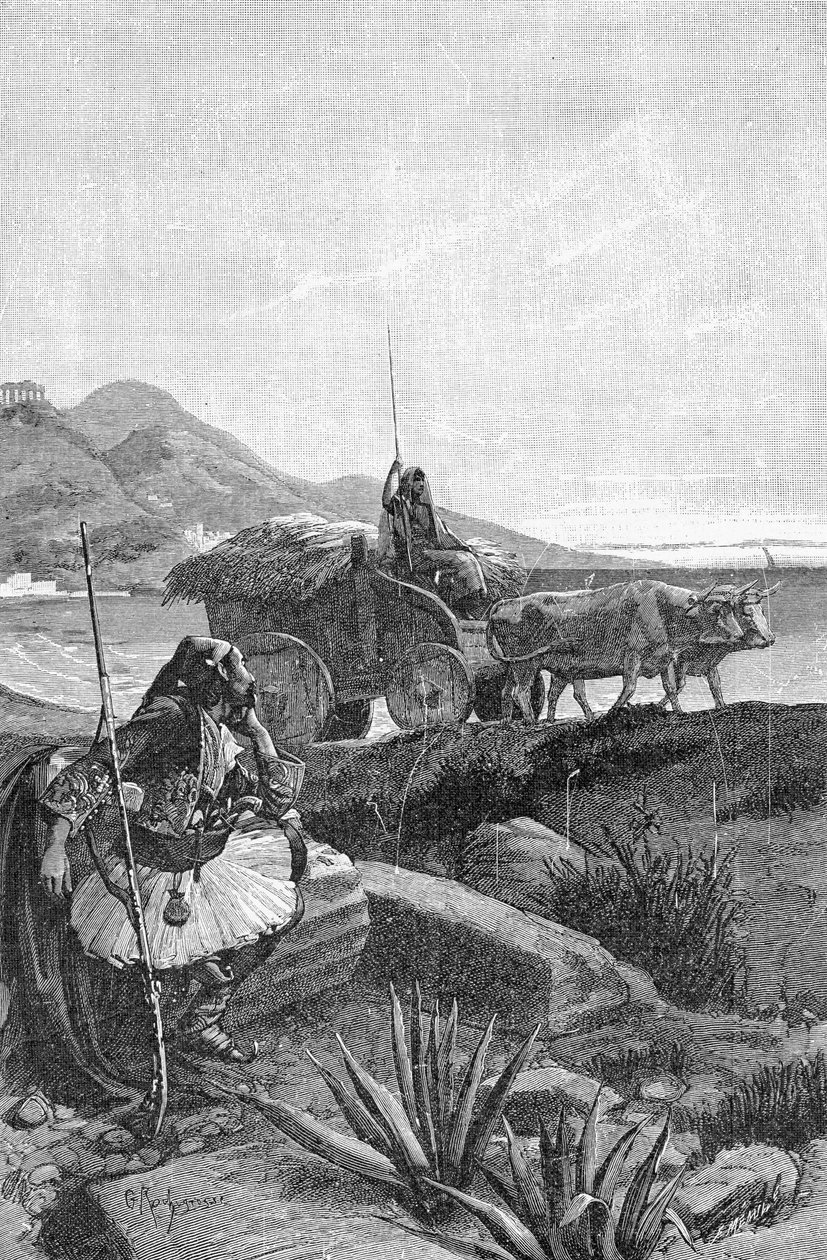 Canaris, do século XIX (gravura bw) de Georges Marie Rochegrosse