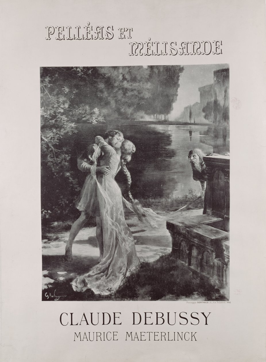 Frontispício de &39;Pelleas e Melisande&39;, de Claude Debussy (1862-1918) e Maurice Maeterlinck (1862-1949) de Georges Marie Rochegrosse