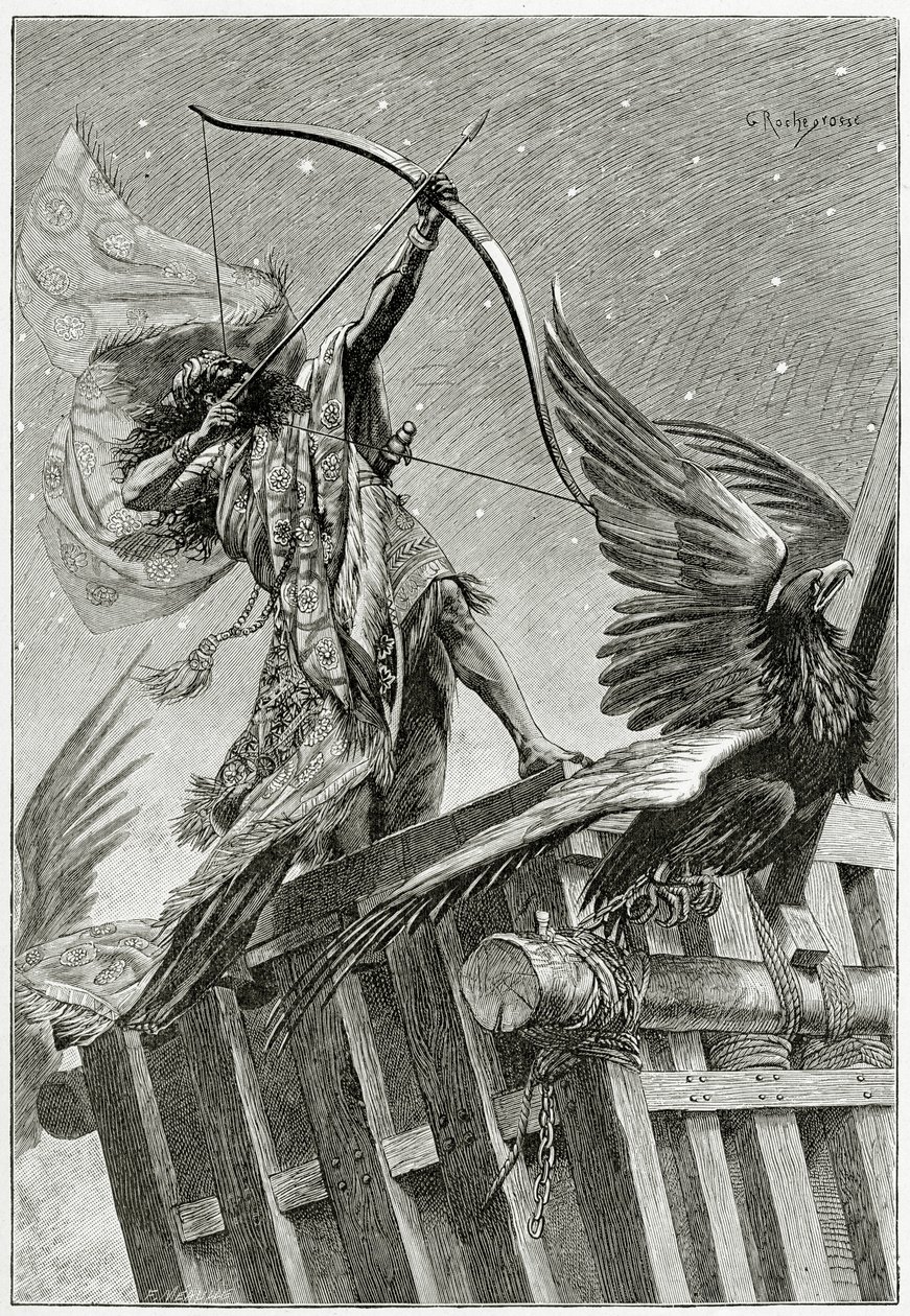 Nemrod, século XIX (gravura de bw) de Georges Marie Rochegrosse
