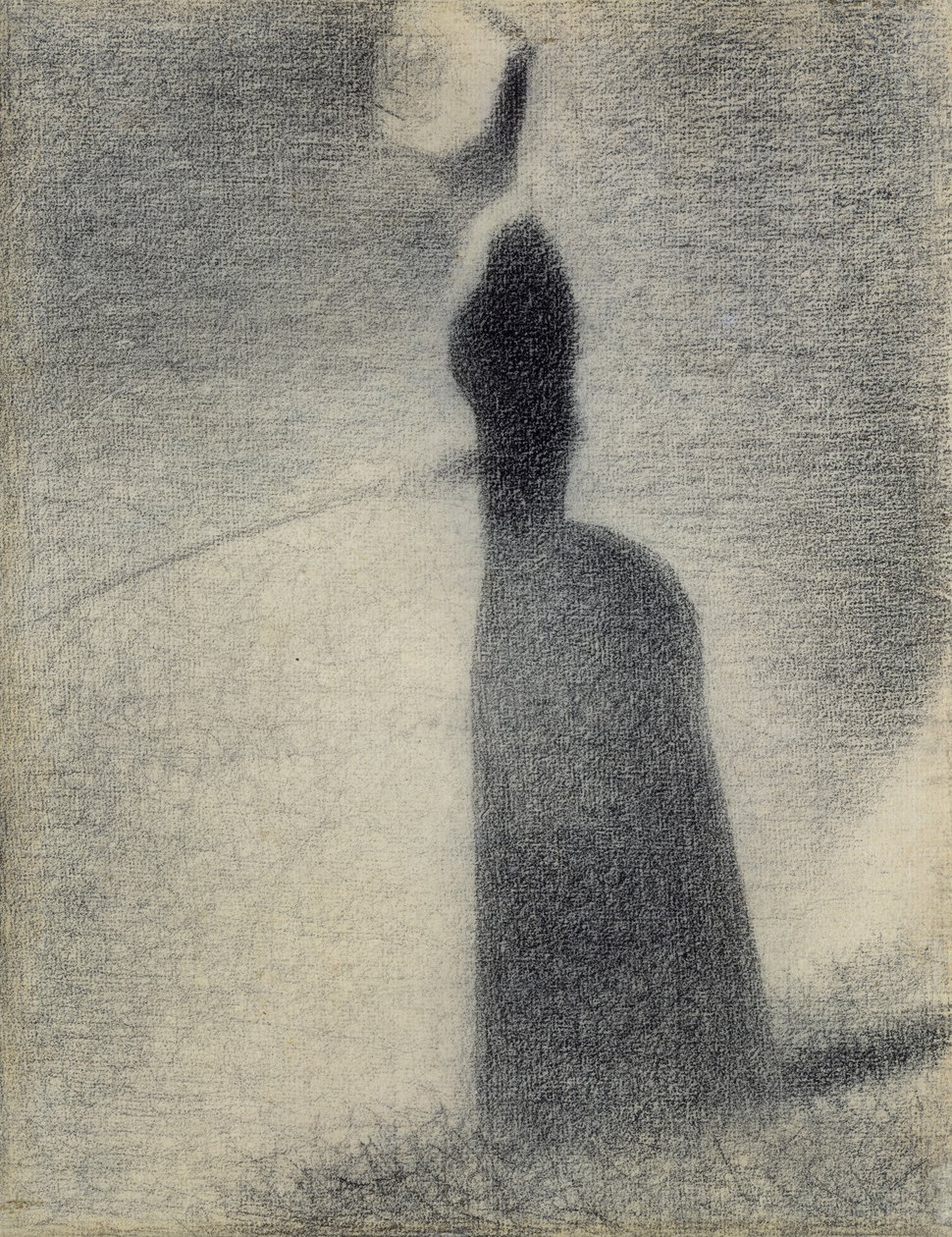 Uma mulher pescando, 1884 (conte creiom) de Georges Seurat