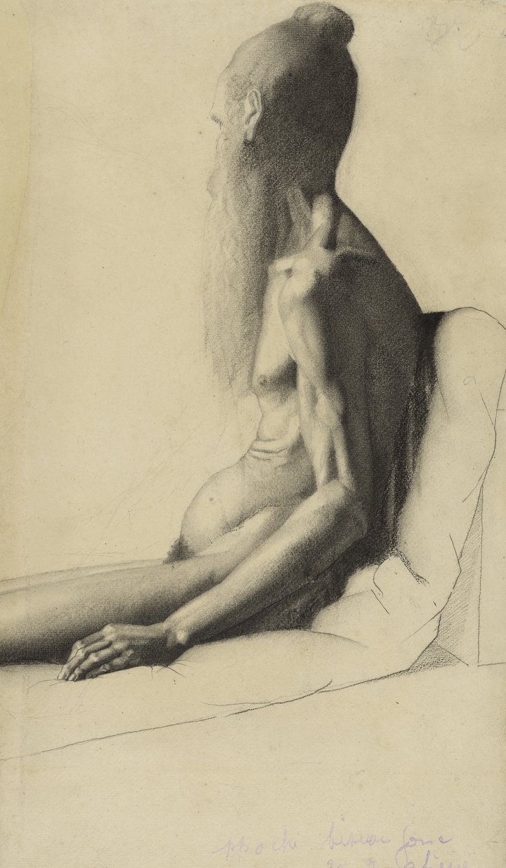 Um homem indiano, c.1878-9 (grafite) de Georges Seurat