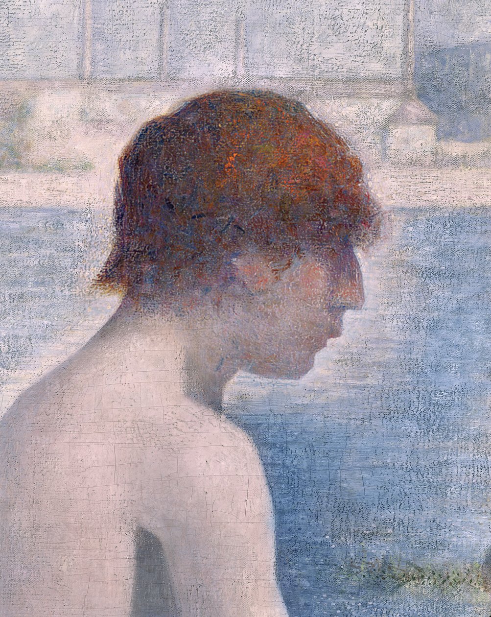 Banhistas em Asnières, 1884 (detalhe de 2136) de Georges Seurat