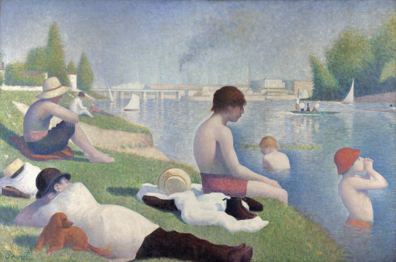 Banhistas em Asnières, 1884 de Georges Seurat