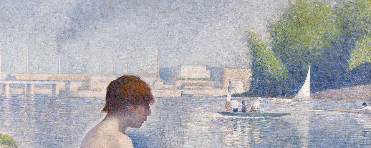 Banhistas em Asnières, 1884 óleo sobre tela detalhe de 2136 de Georges Seurat