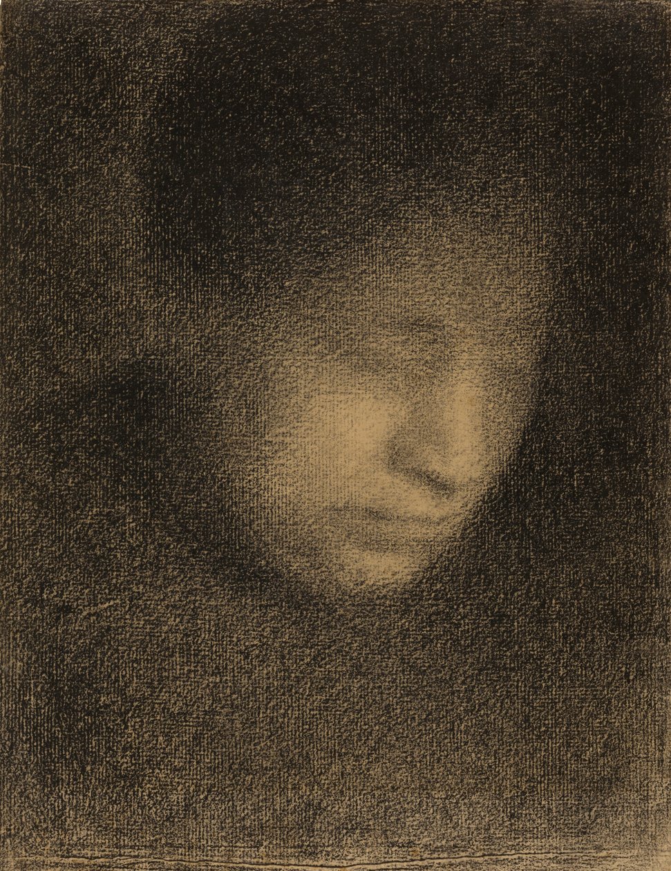 Madame Seurat, a mãe do artista, c.1882-3 (conte crayon no papel Michallet) de Georges Seurat