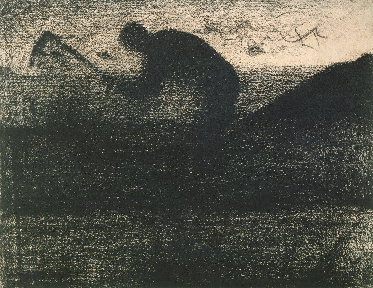Homem com um Pick, c.1883 (crayon conte) de Georges Seurat