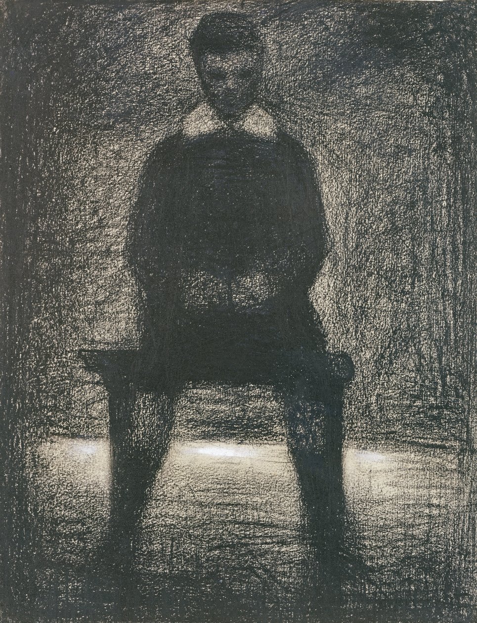 Maurice Appert Sentado, c.1886-88 (conte crayon e guache no papel) de Georges Seurat