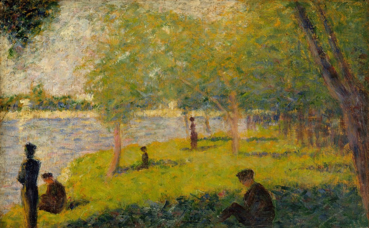 Estudo para um domingo em La Grande Jatte, 1884 (óleo sobre madeira) de Georges Seurat