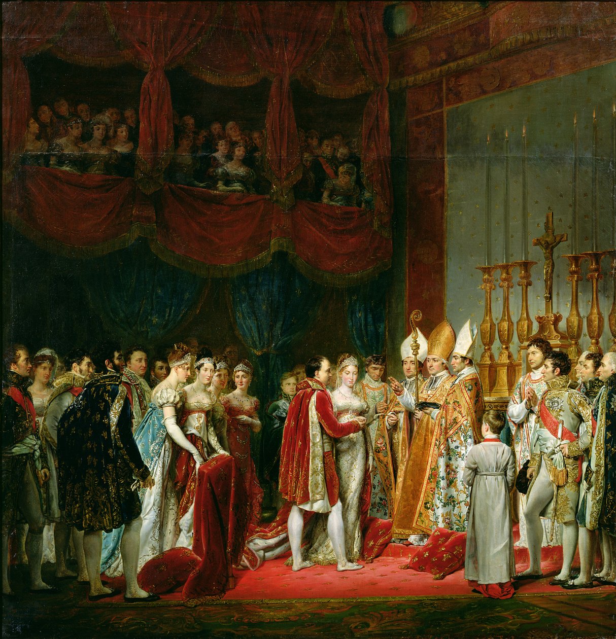 O Casamento de Napoleão I (1769-1821) e Maria Luísa (1791-1847) Arquiduquesa de Áustria, 2 de abril de 1810, 1810 de Georges Rouget