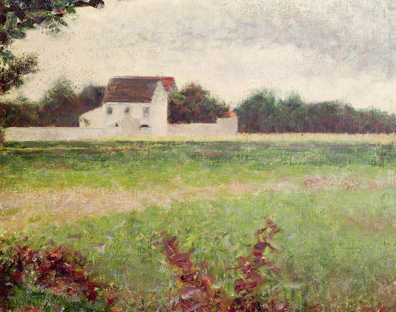 Paisagem na Ile-de-France, 1881-82 de Georges Seurat