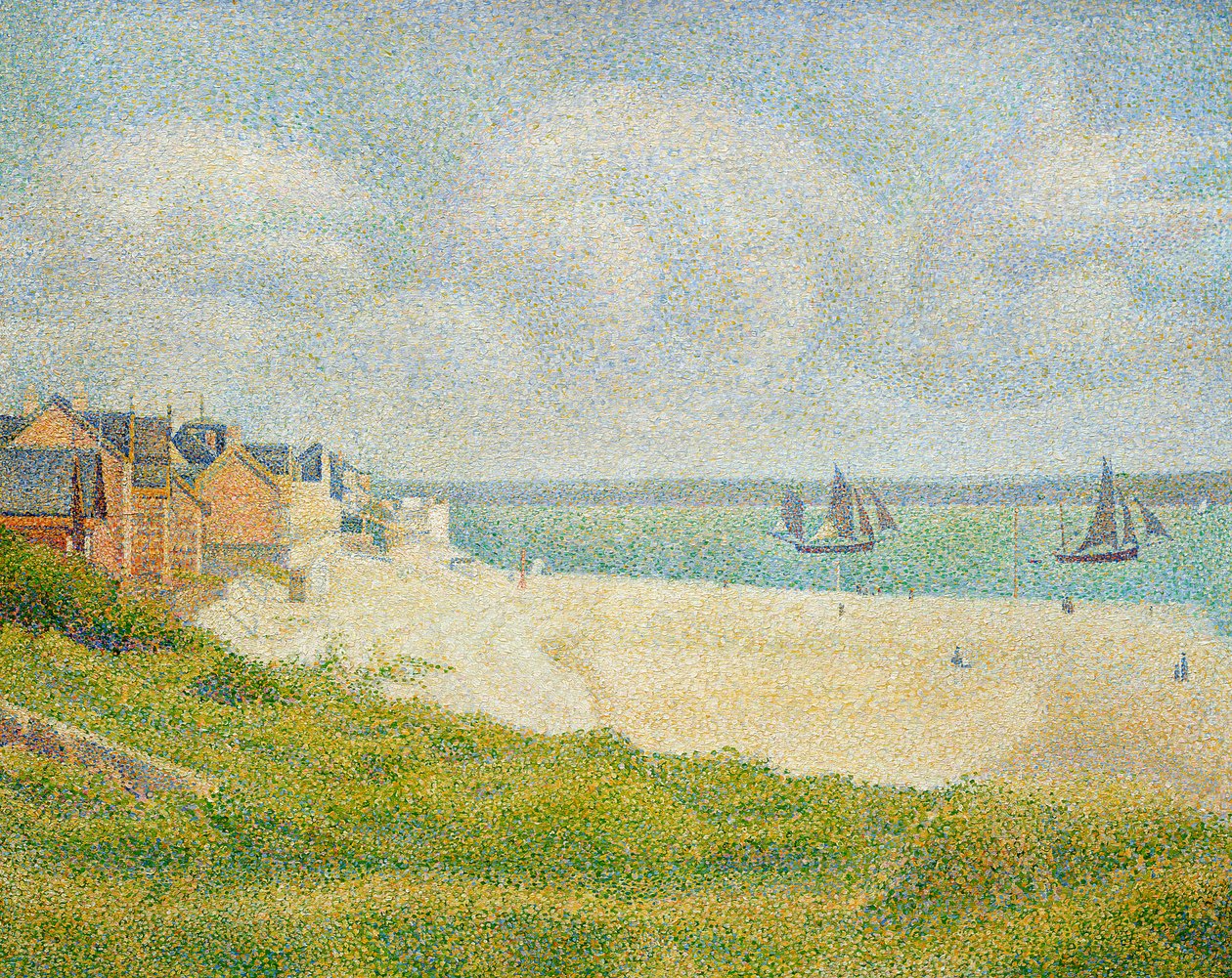 Le Crotoy olhando para cima, 1889 de Georges Seurat