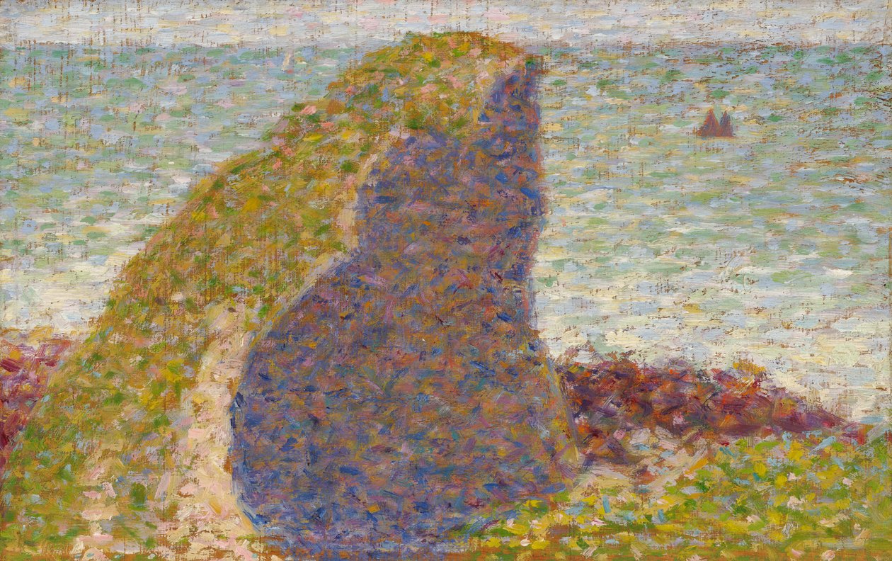 Estude para Le Bec du Hoc, Grandcamp de Georges Seurat