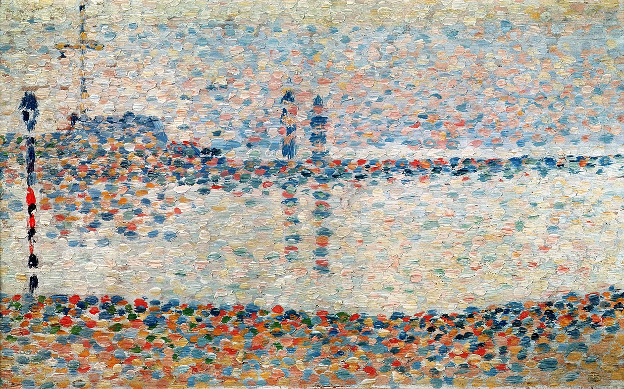 Estudo para &39;O canal em Gravelines, Evening&39;, 1890 de Georges Seurat