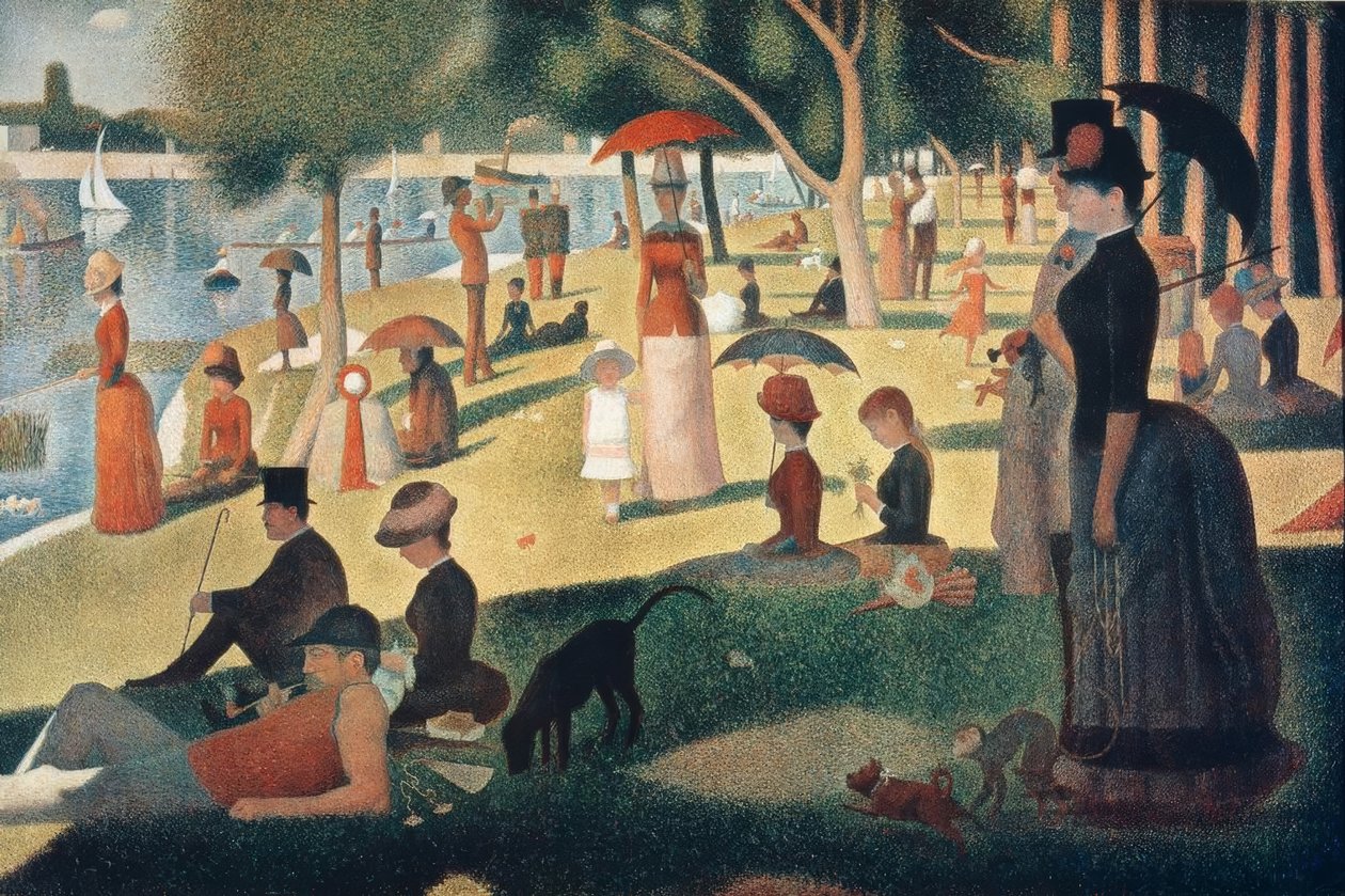 Uma tarde de domingo na Ilha da Grande Jatte de Georges Seurat