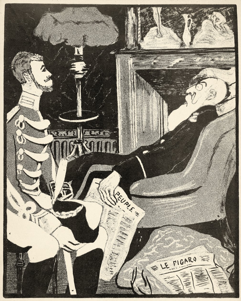 Um jovem Albert I em conversa com seu tio, Leopold II, 1904. de Georges d 1878 1937 Ostoya