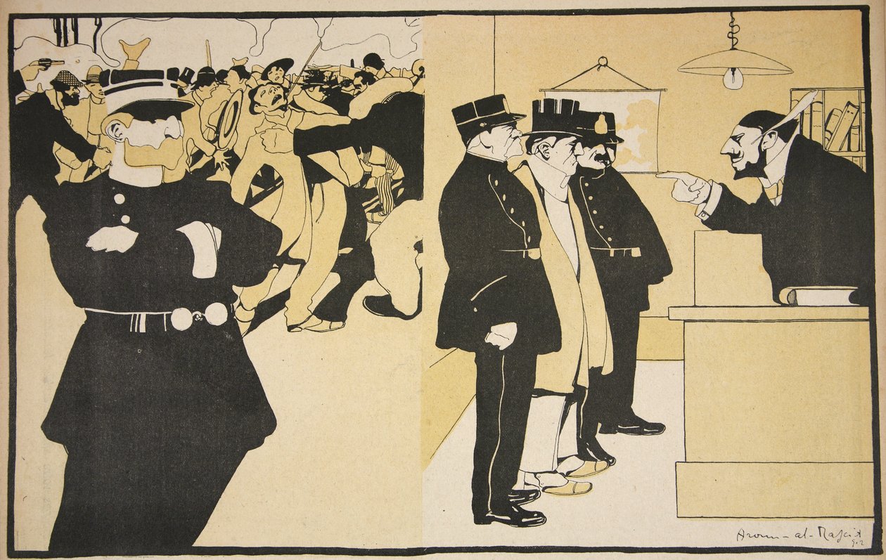Ilustração de &39;The Butter Plate: The Police&39;, 23 de maio de 1903 de Georges d