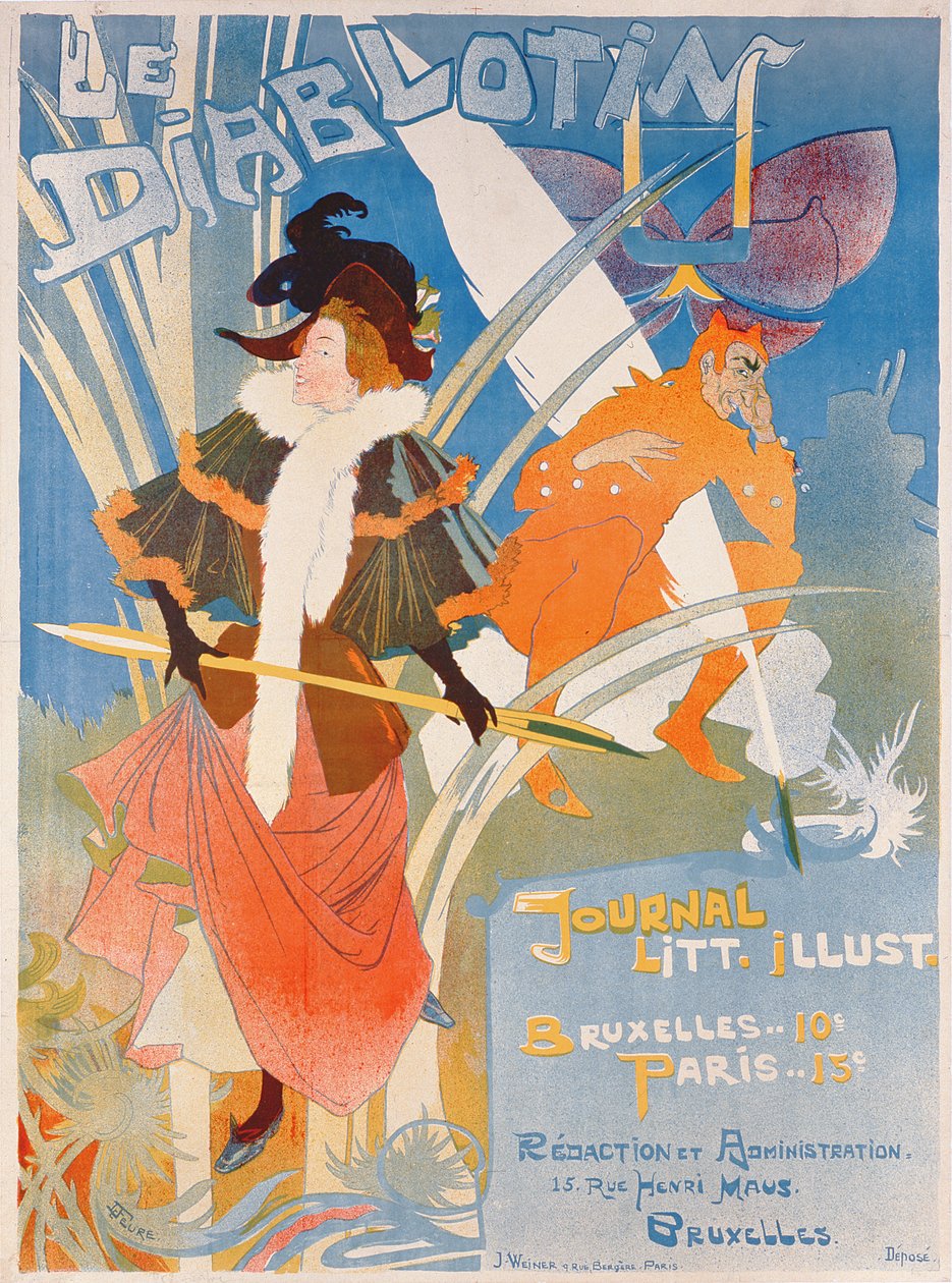 Capa ilustração da revista &39;Le Diablotin&39; de Georges de Feure