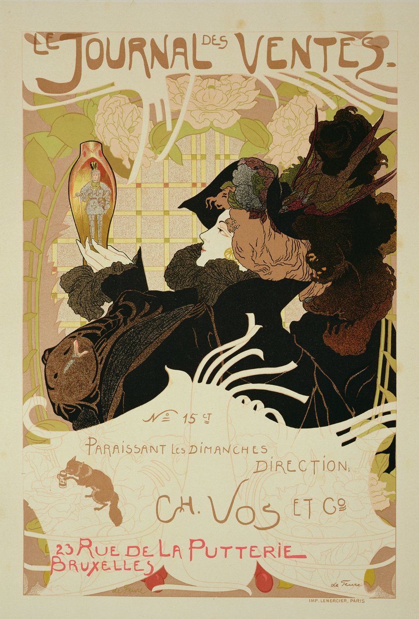 Reprodução de um cartaz publicitário &39;The Journal of Sales&39;, 1897 de Georges de Feure