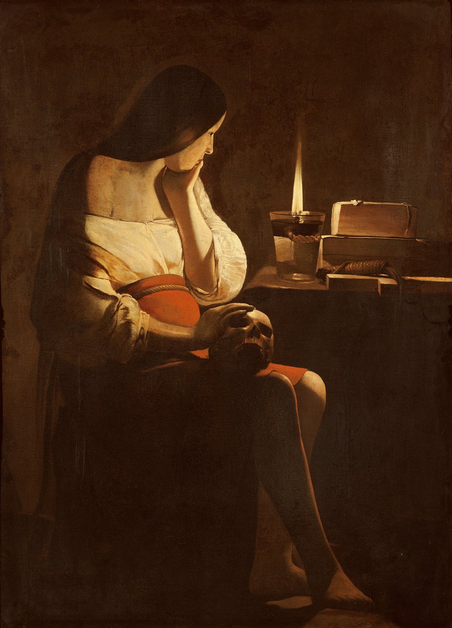 Maria Madalena com uma luz da noite, c.1640-35 de Georges de La Tour