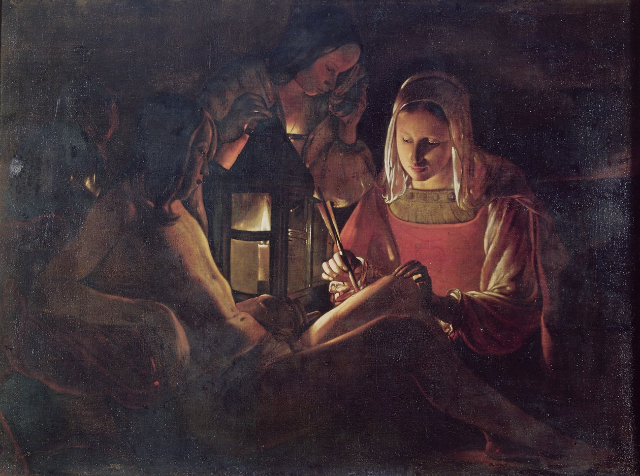 St. Sebastian Tended por Irene, c.1638-39 de Georges de La Tour