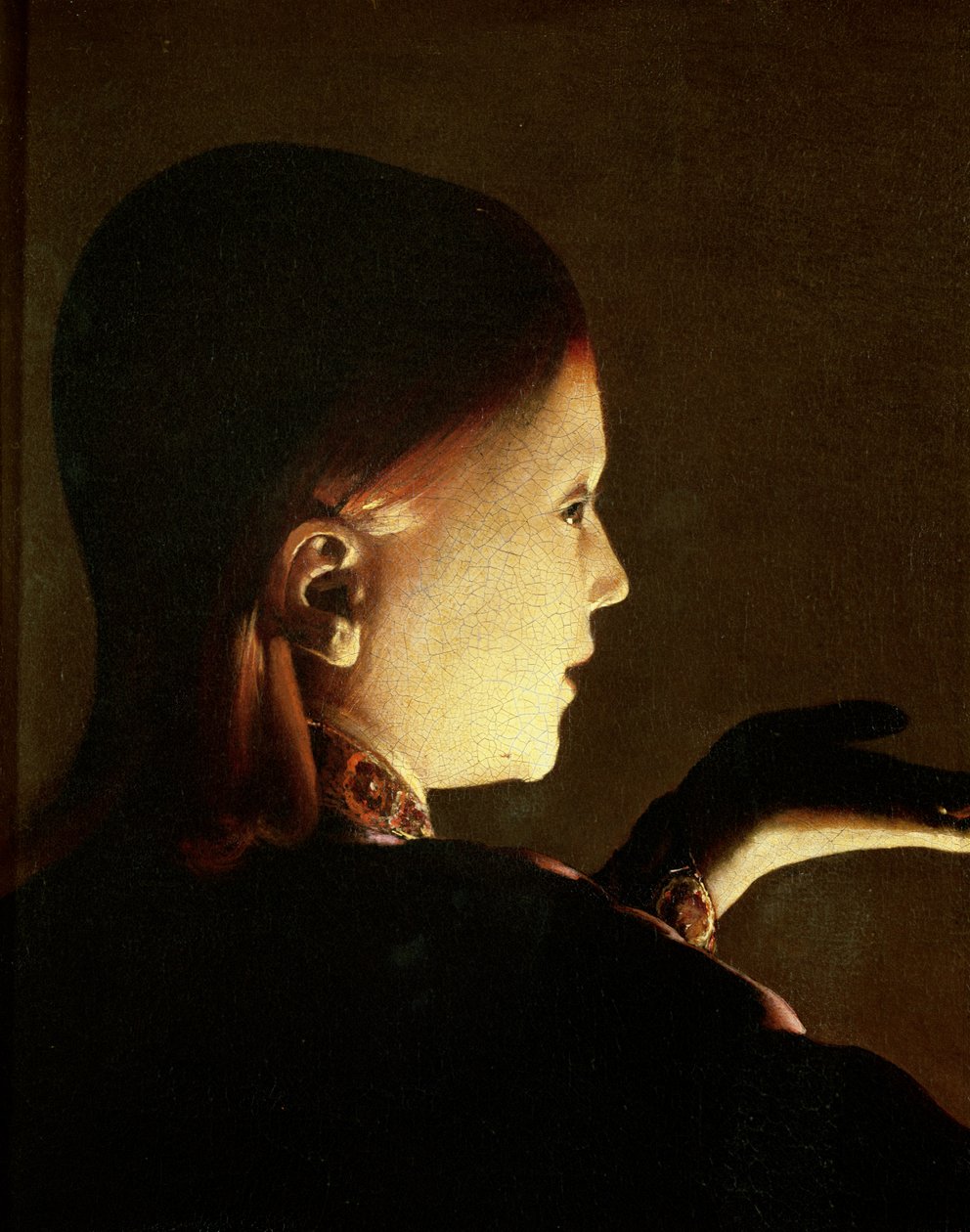 Joseph e o Anjo, 1652 óleo sobre tela detalhe de 3126 de Georges de La Tour