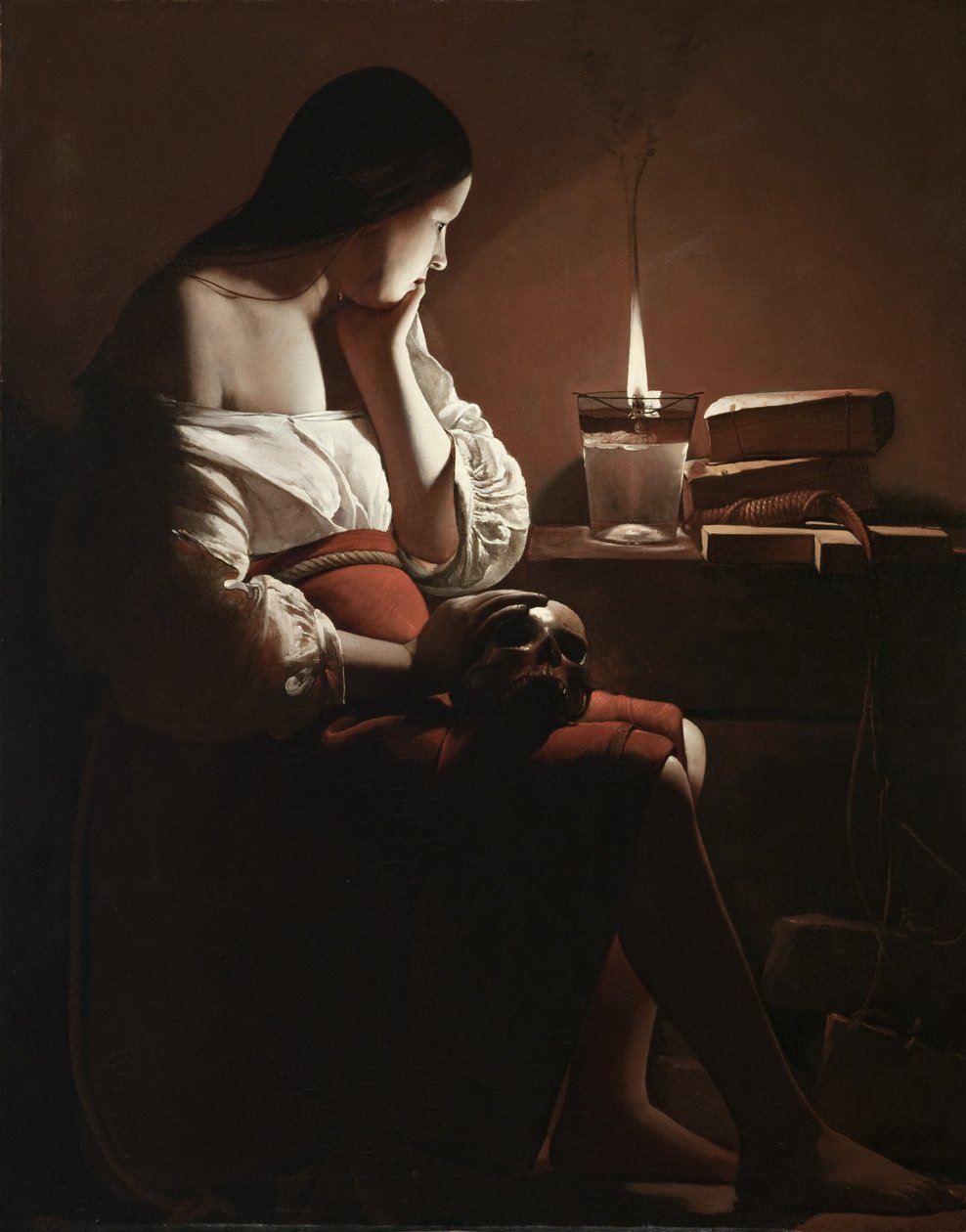 A Madalena com a Chama do Fumar, c.1638-40 de Georges de La Tour