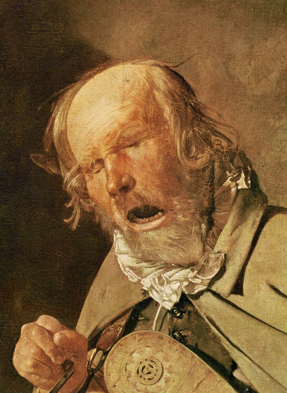 O jogador obstinado, detalhe da cabeça, c.1620-25 de Georges de La Tour