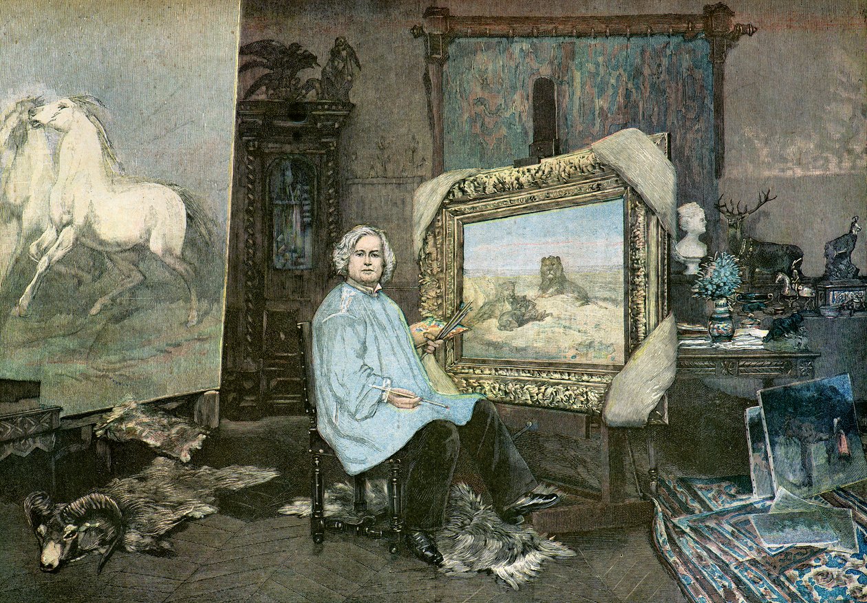 A artista Rosa Bonheur no seu atelier de Georges (1865 1951) Achille Fould