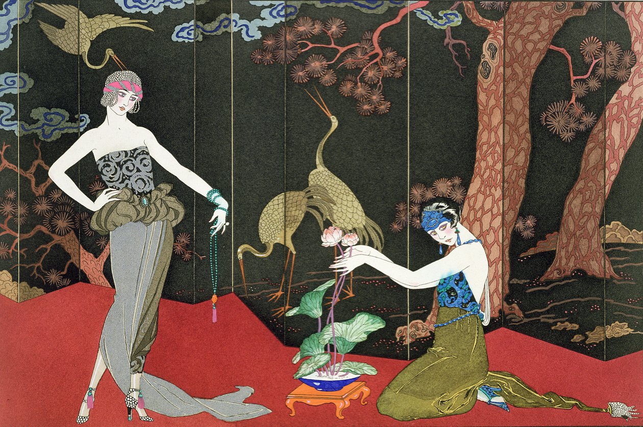 A Moda para laca, gravada por Henri Reidel de Georges (after) Barbier
