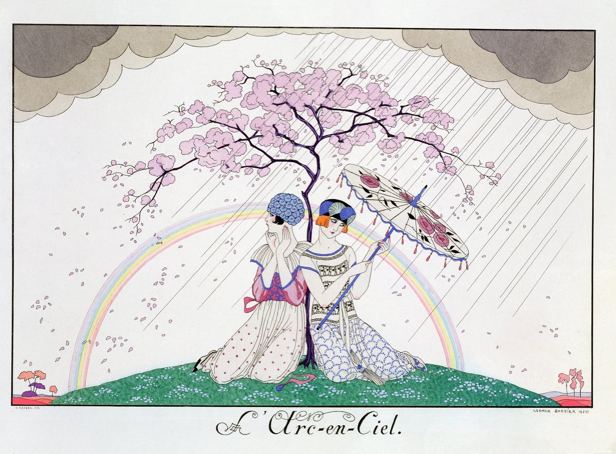 O arco-íris, gravado por Henri Reidel de Georges (after) Barbier