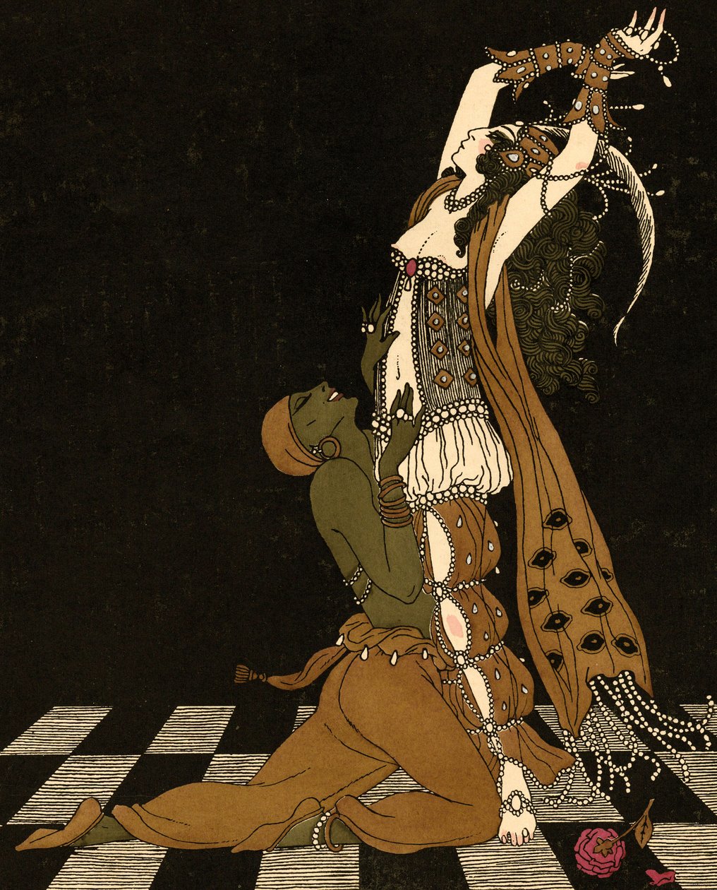 Vaslav Nijinsky e Ida Rubinstein em Schéhérazade de Georges (after) Barbier