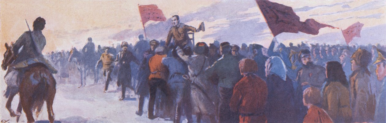 "Vive Kerensky", c.1923 (litografia a cores) de Georges (after) Carrey