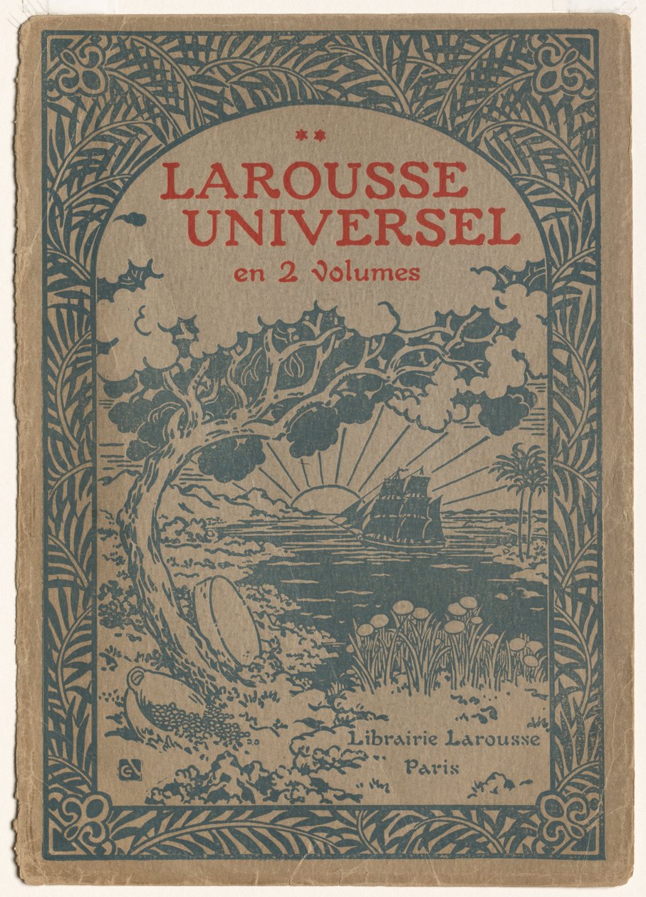 Larousse Universal: Capa (Le Larousse Universel) (xilogravura a cores) de Georges Auriol