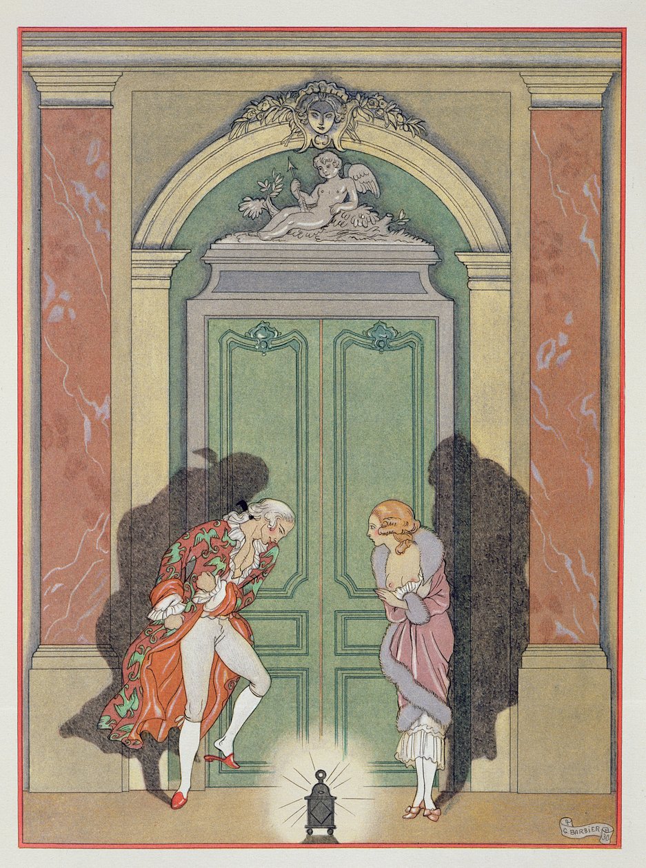 Um casal à luz de velas, ilustração de 
