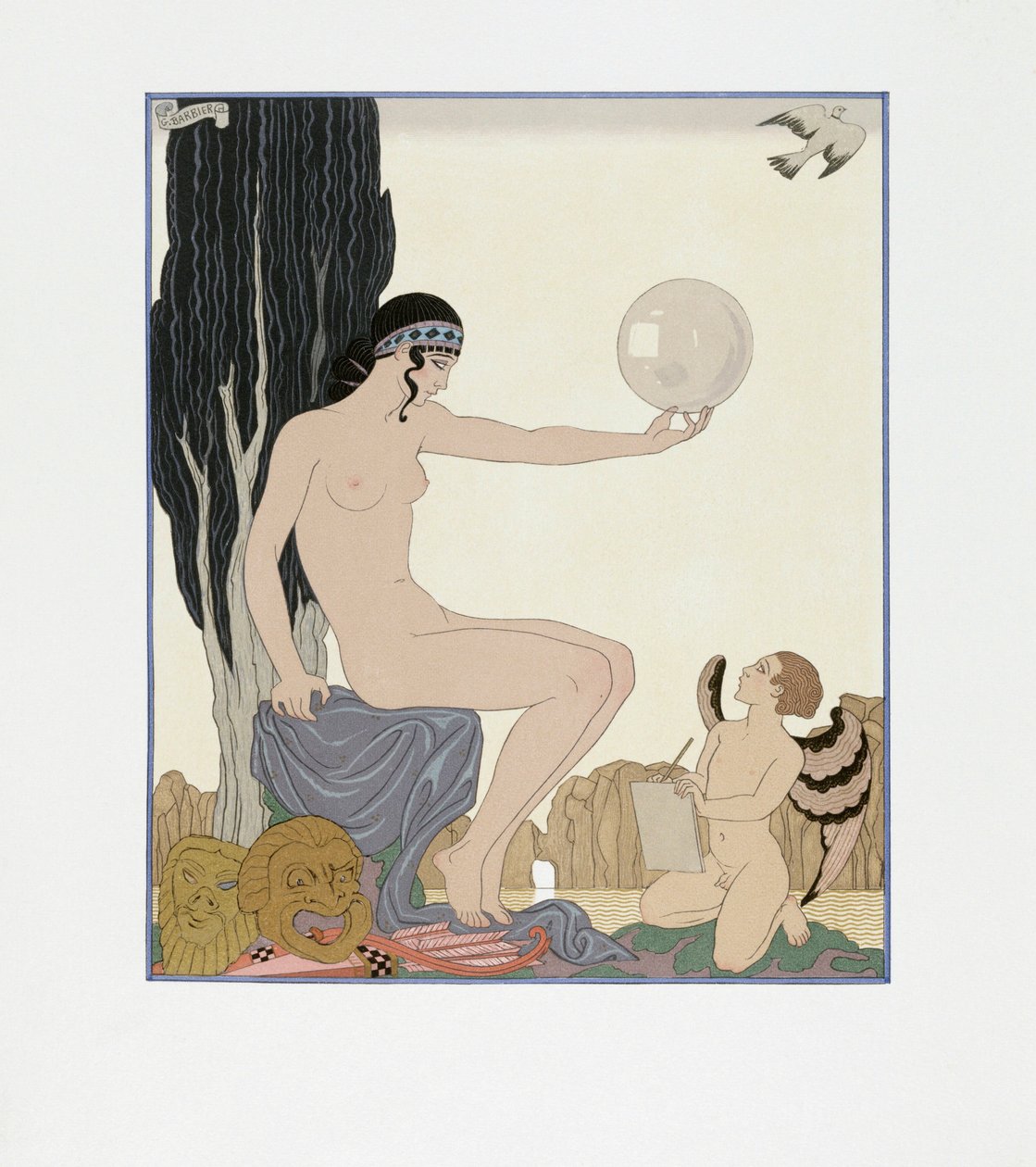 Uma Musa inspira um artista de Georges Barbier