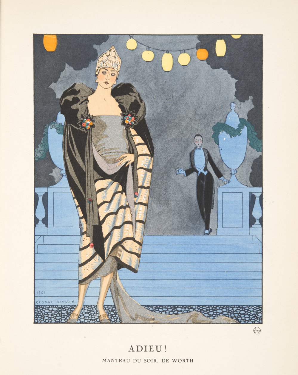 Adeus, de uma coleção de placas de moda de Georges Barbier