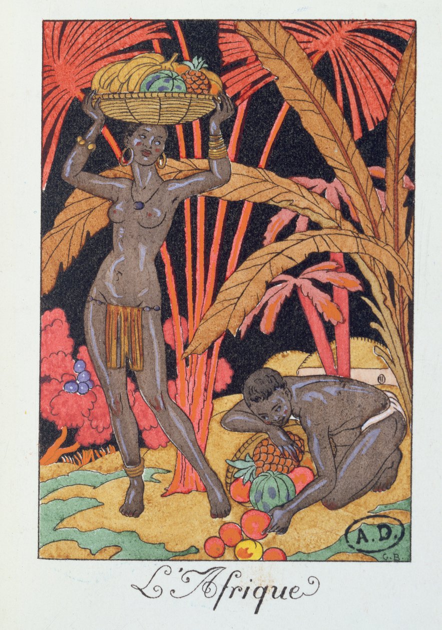 "África", ilustração de um calendário para 1921 de Georges Barbier