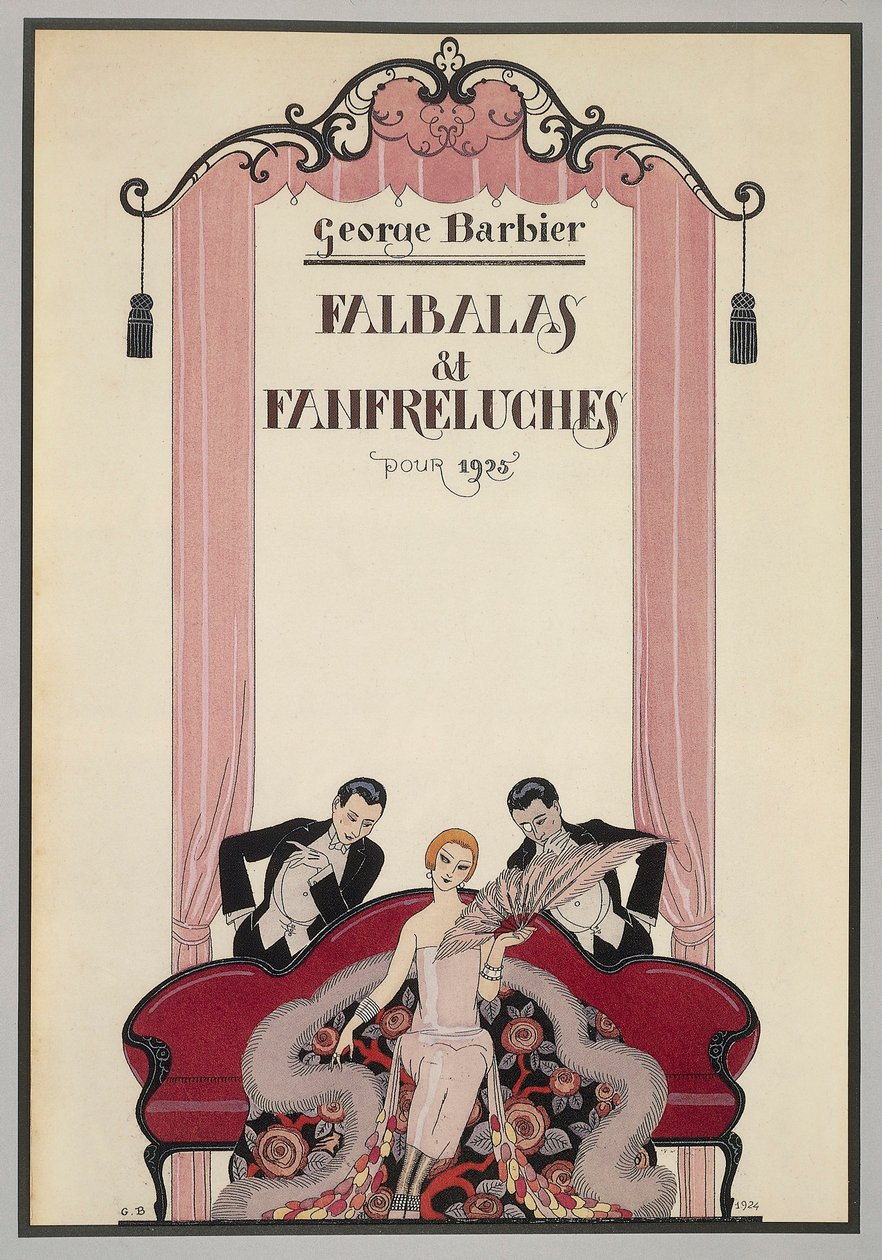 Capa de Falbalas et Fanfreluches, almanaque de 1925, de George Barbier (1882-1932), França, século XX de Georges Barbier