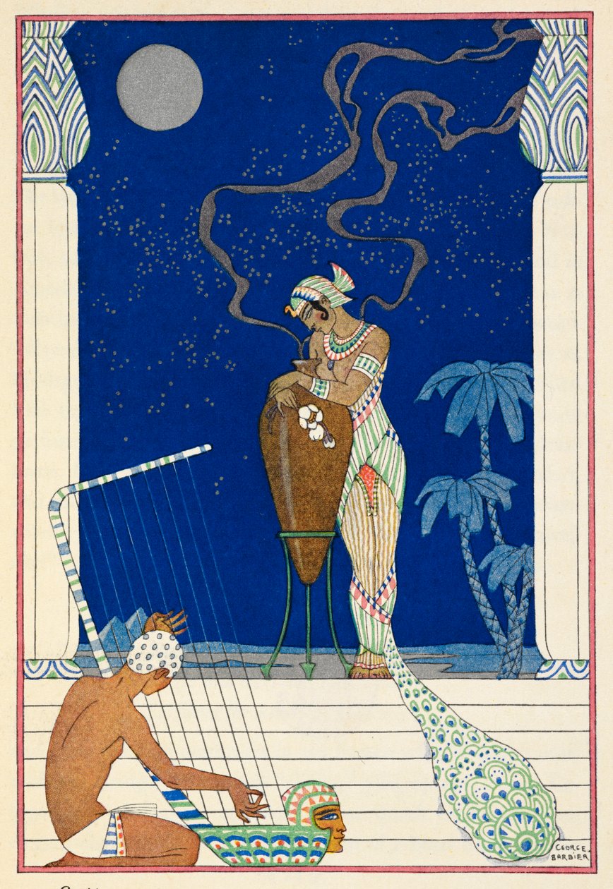 Egito. Um personagem egípcio e músico. de Georges Barbier