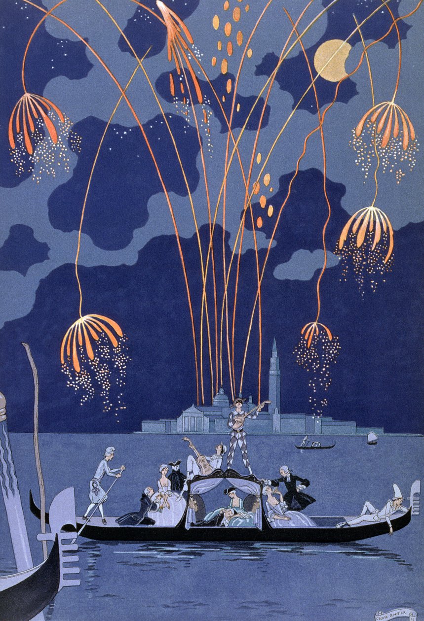 Fogos de artifício em Veneza, ilustração para 
