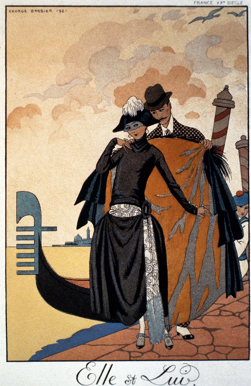 Ela e ele, ilustração de moda de Georges Barbier